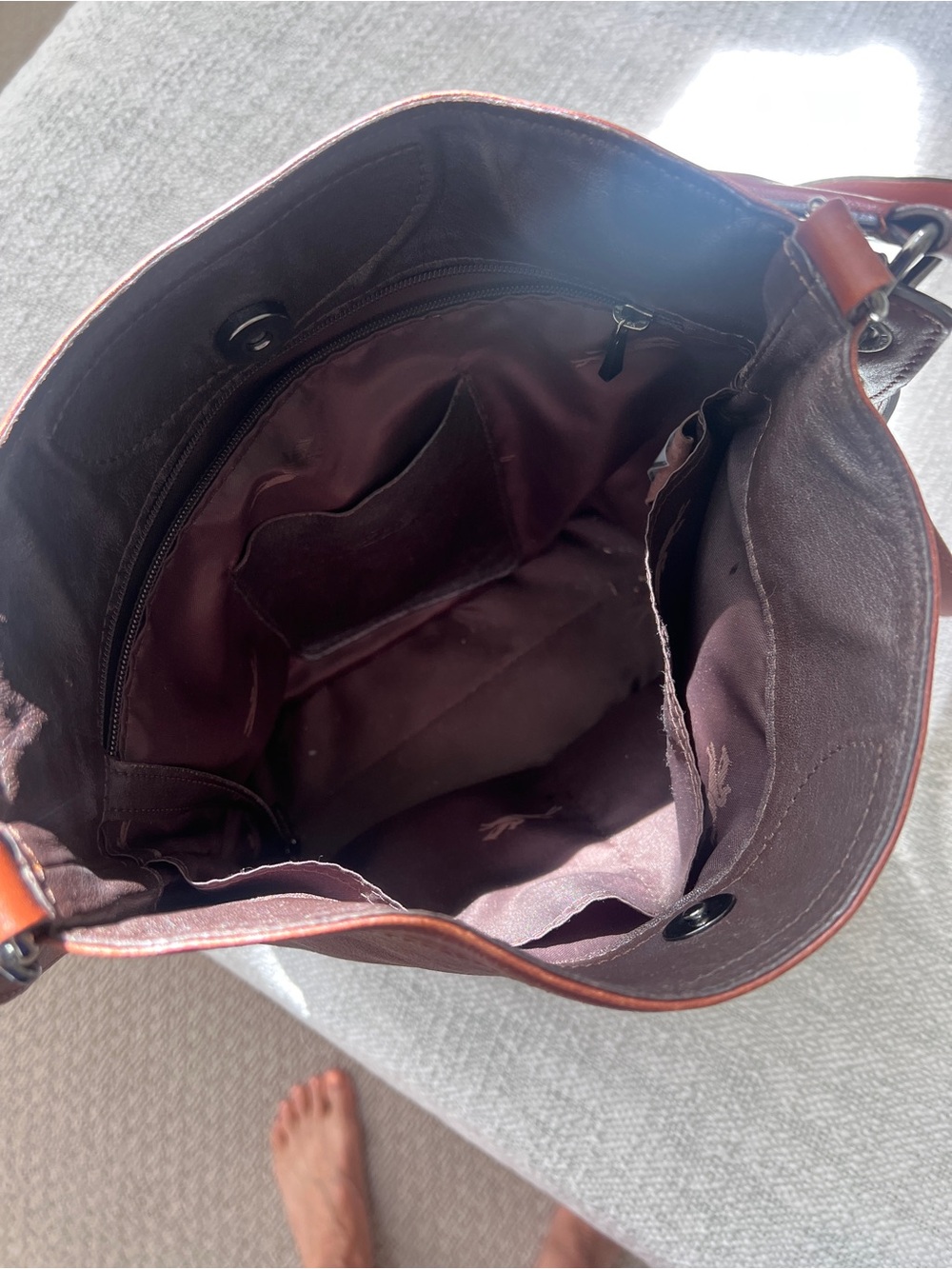 Longchamp Chestnut Brown Leather Crossbody Bag - Picture 3 of 4